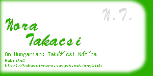 nora takacsi business card